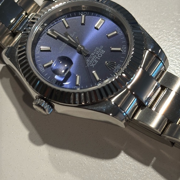 Rolex Oyster Perpetual with Blue Dial and Silver Bracelet - Picture 9 of 9
